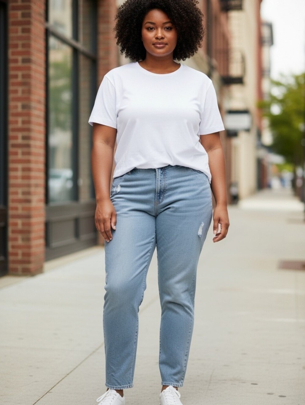 Old Navy Curvy OG Straight Leg Jeans - Blue with Contrast Stitching